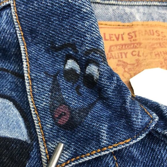 Vintage 1987 Levi’s Denim Jacket Medium Made in USA CUSTOM PAINTED - Picture 3 of 13